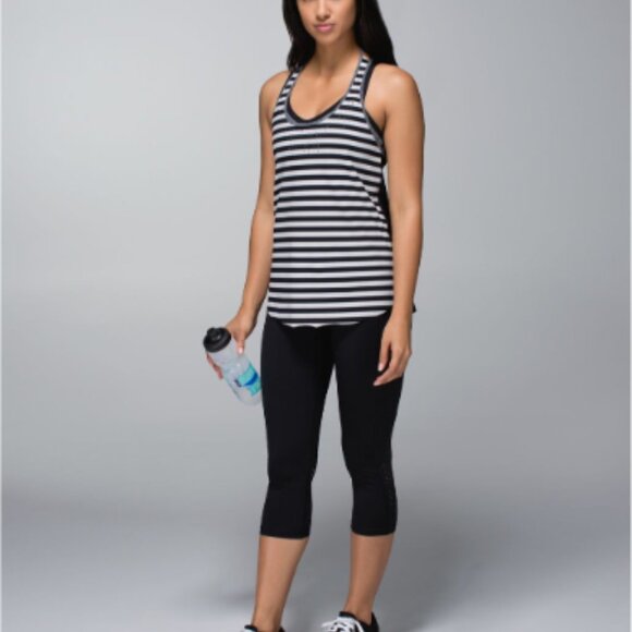 Lululemon Water Bound Singlet Apex Stripe Printed Black Dune - Picture 3 of 16